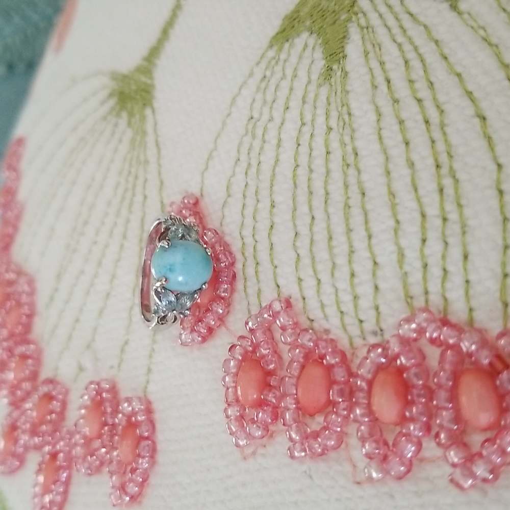 Larimar sterling silver ring